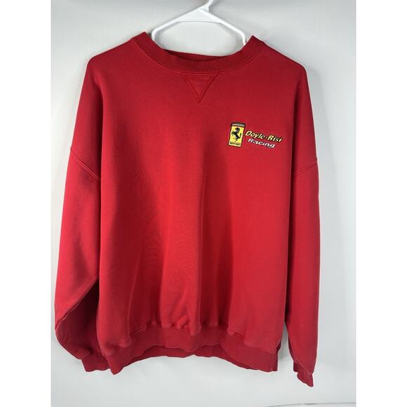 Vintage Ferrari Racing Crewneck Doyle Risi 90s Sweatshirt Red Size Lg Time Out - Picture 6 of 10